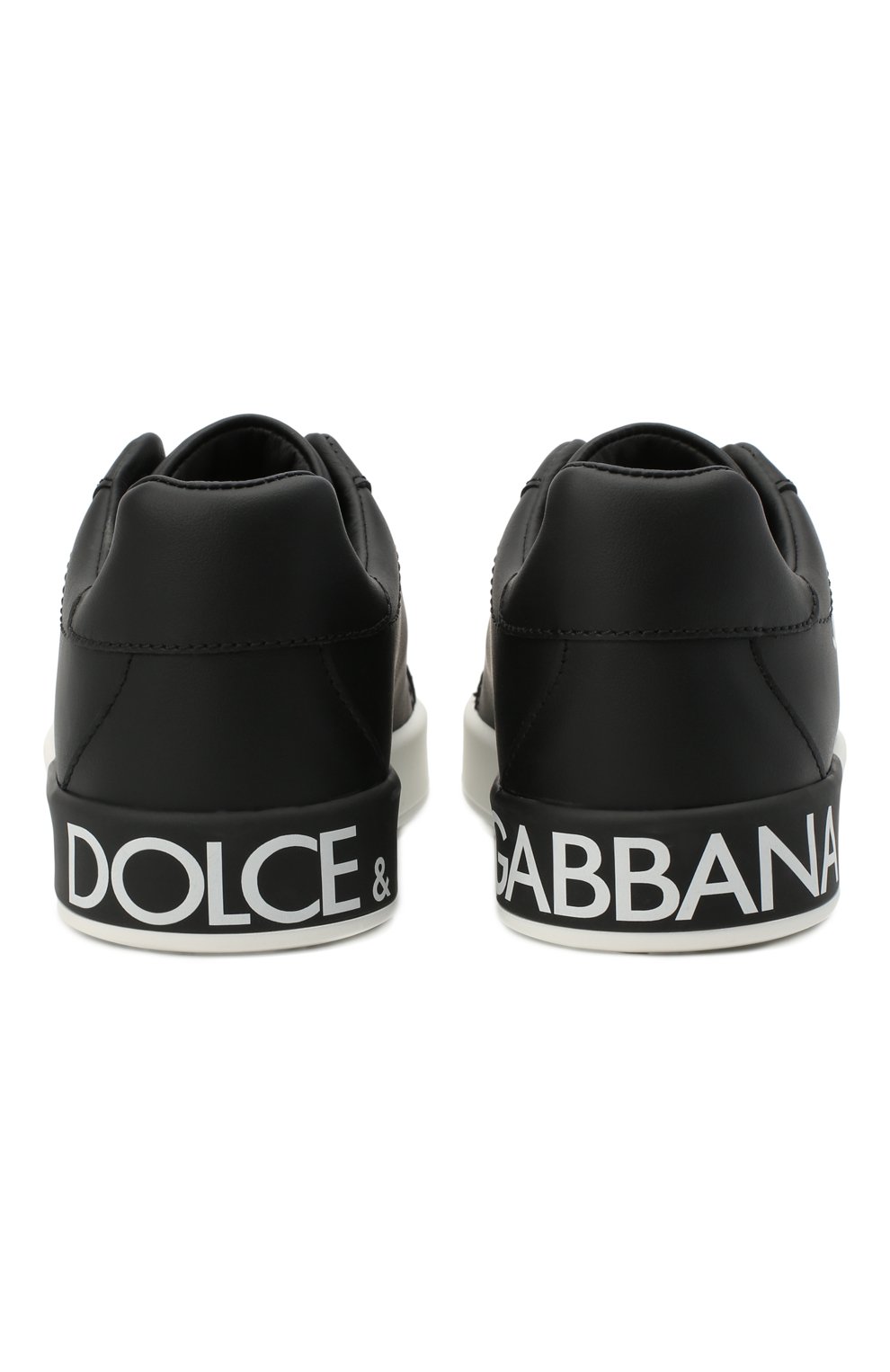 Мужского кожаные кеды DOLCE & GABBANA черного цвета, арт. D10806/AB271/24-28 | Фото 5 (Мальчики Кросс-КТ: Обувь-низкие; Региональные ограничения белый список (Axapta Mercury): RU)