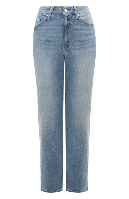 Женские джинсы PAIGE голубого цвета, арт. 8695B61-B149 | Фото 1 (Драгоценные камни: Проставлено; Материал  сплава: Проставлено; Материал внешний: Хлопок; Длина (брюки, джинсы): Стандартные)