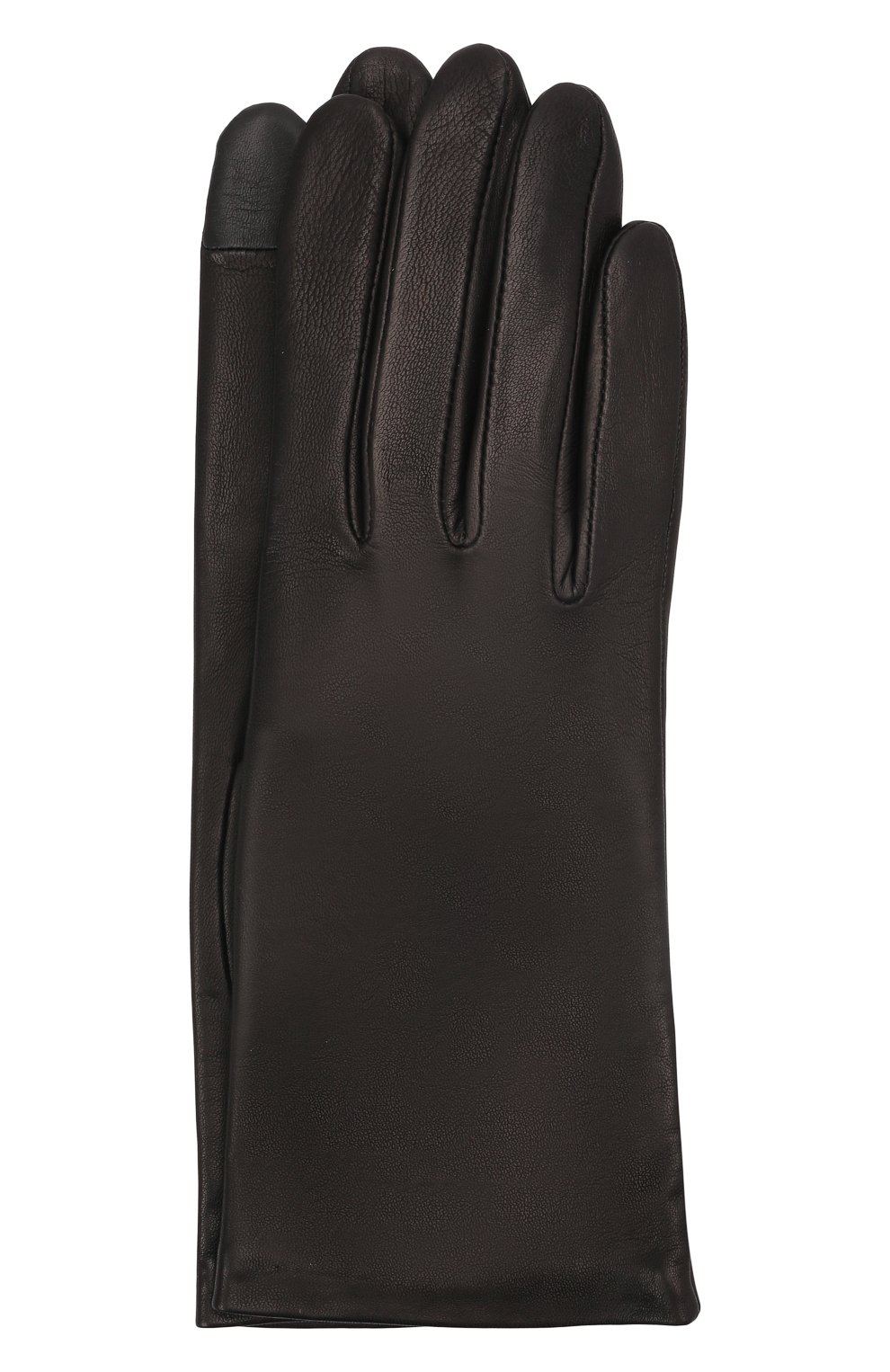 Женские кожаные перчатки AGNELLE черного цвета, арт. INES/S | Фото 1 (Материал: Натуральная кожа)
