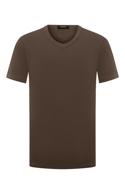 Мужская хлопковая футболка TOM FORD хаки цвета по цене 13700 руб., арт. T4M091040 | Фото 1