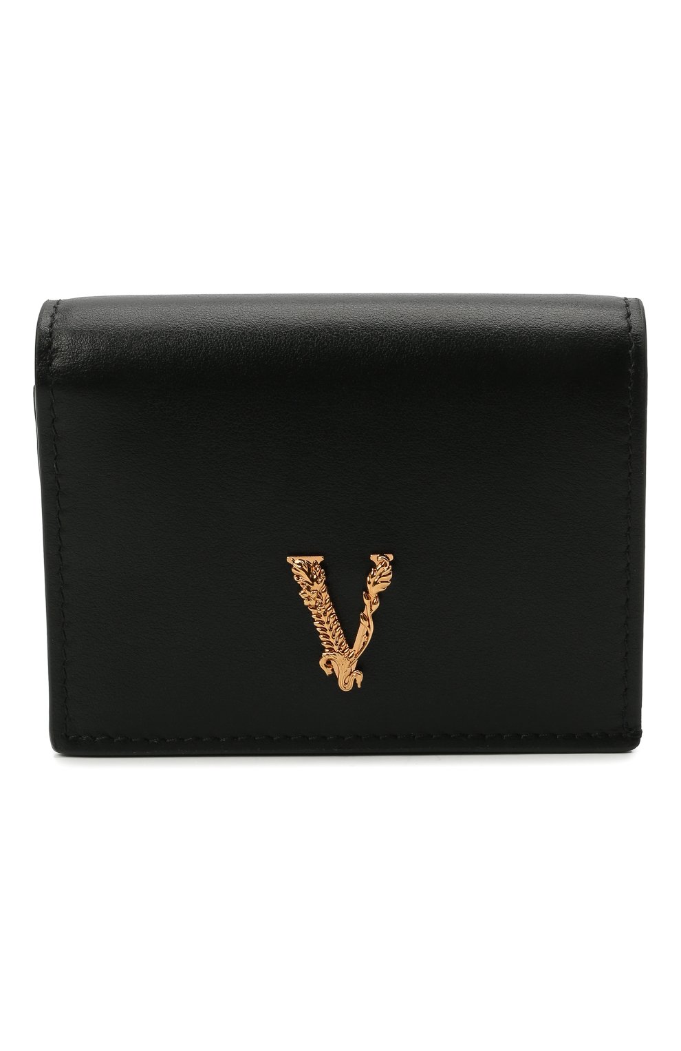 Женские кожаное портмоне VERSACE черного цвета, арт. DPDG704V/D11VIT | Фото 1 (Материал: Натуральная кожа; Кросс-КТ: другое)
