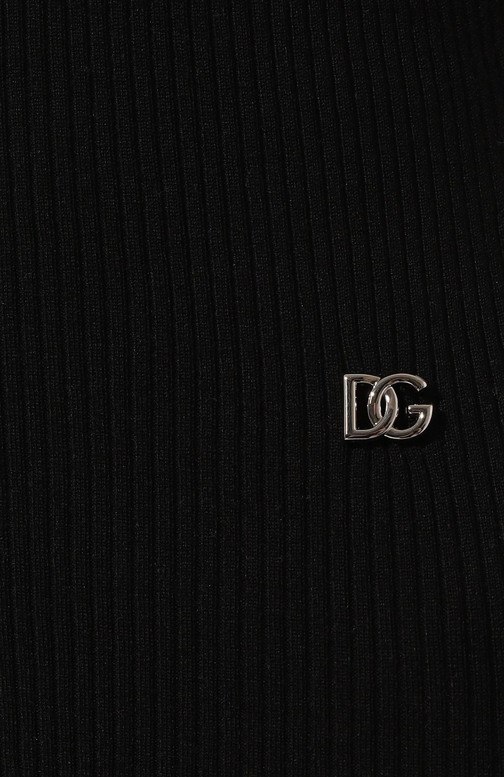 Женский шерстяной пуловер DOLCE & GABBANA черного цвета, арт. FXJ38T/JCVC3 | Фото 5 (Материал внешний: Шерсть; Рукава: Длинные; Длина (для топов): Стандартные; Материал сплава: Проставлено; Женское Кросс-КТ: Пуловер-одежда; Драгоценные камни: Проставлено; Стили: Кэжуэл)