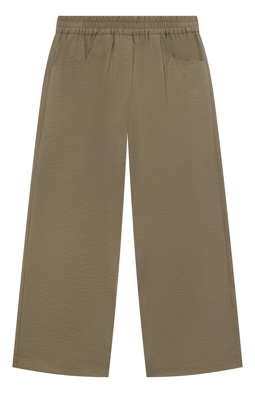 Детские хлопковые брюки BRUNELLO CUCINELLI хаки цвета, арт. B0F79P058C | Фото 1 (Случай: Повседневный; Материал внешний: Хлопок)