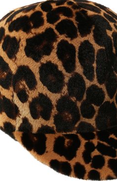 Женская кепка из меха кенгуру FURLAND леопардового цвета, арт. 0228830150003200000 | Фото 4 (Материа�л сплава: Проставлено; Нос: Не проставлено; Материал: Натуральный мех)