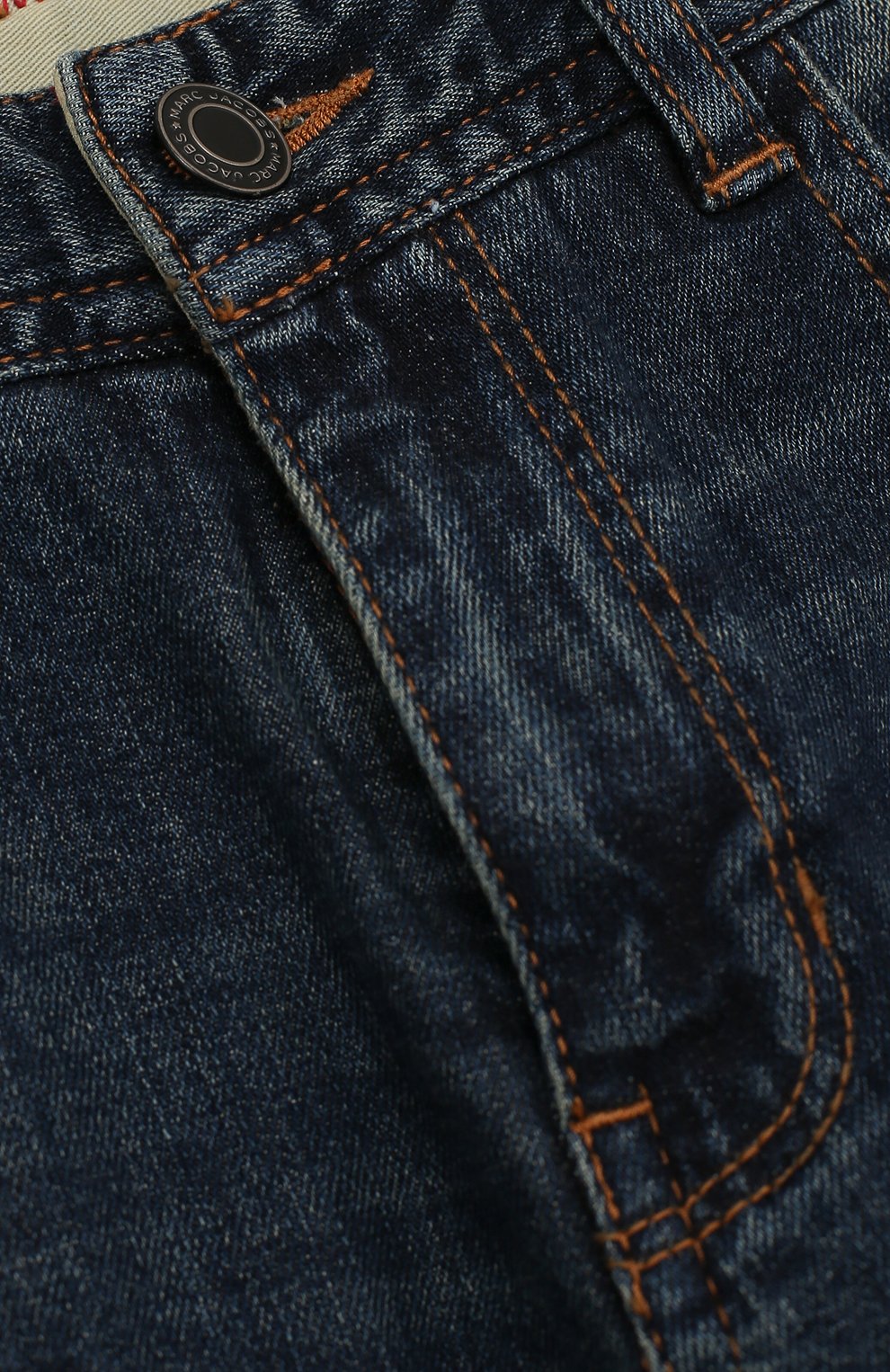 Детские джинсы с декоративными потертостями MARC JACOBS (THE) синего цвета, арт. W24155/6A-12A | Фото 3 (Материал внешний: Хлопок; Статус проверки: Проверено, Проверена категория)