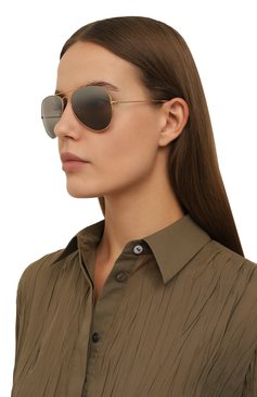 Женские солнцезащитные очки RAY-BAN золотого цвета, арт. 3025-9196G3 | Фото 2 (Кросс-КТ: С/з-унисекс; Нос: Не проставлено; Тип очков: С/з; Материал: Металл; Очки форма: Авиаторы; Оптика Гендер: оптика-унисекс)