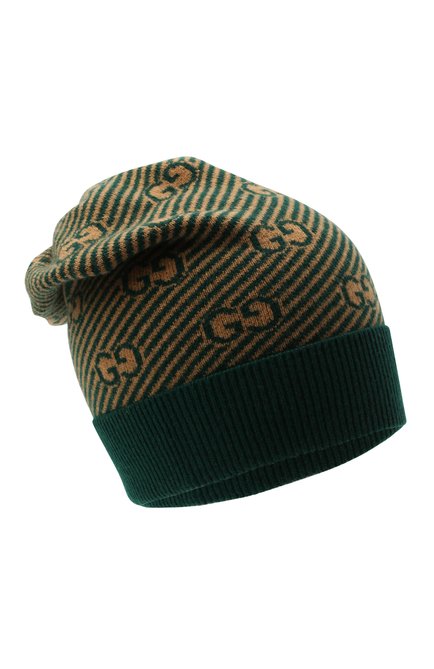 Детского шерстяная шапка GUCCI зеленого цвета, арт. 645515/4K206 | Фото 1 (Материал: Шерсть, Текстиль)
