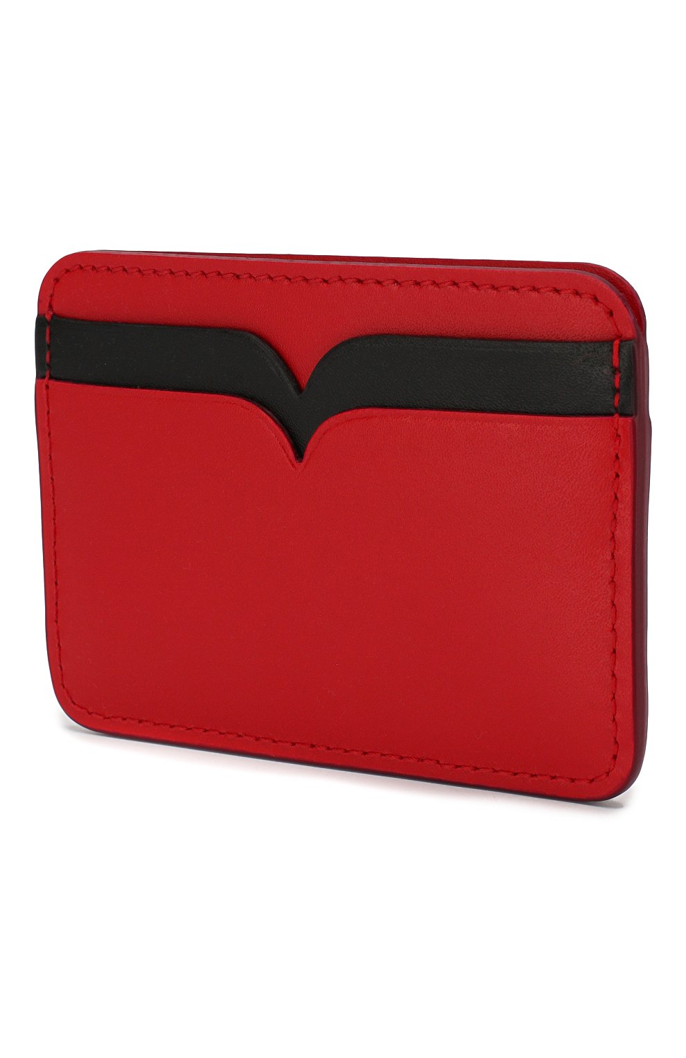 Женский кожаный футляр для кредитных карт ALEXANDER MCQUEEN красного цвета, арт. 610198/1CWDT | Фото 2 (Материал: Натуральная кожа; Статус проверки: Проверена категория)