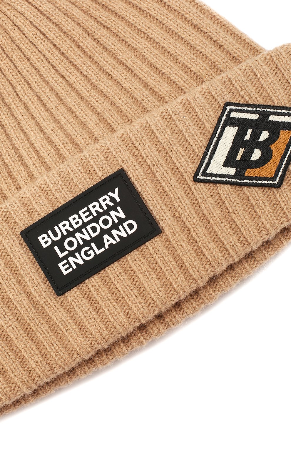 Женская шерстяная шапка BURBERRY бежевого цвета, арт. 8022868 | Фото 3 (Материал: Текстиль, Шерсть)