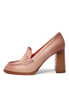 Женские кожаные туфли SANTONI розового цвета, арт. WDQQ59981HA3BLGAN01 | Фото 4 (Каблук высота: Высокий; Материал внутренний: Натуральная кожа; Каблук тип: Устойчивый; Подошва: Плоская)