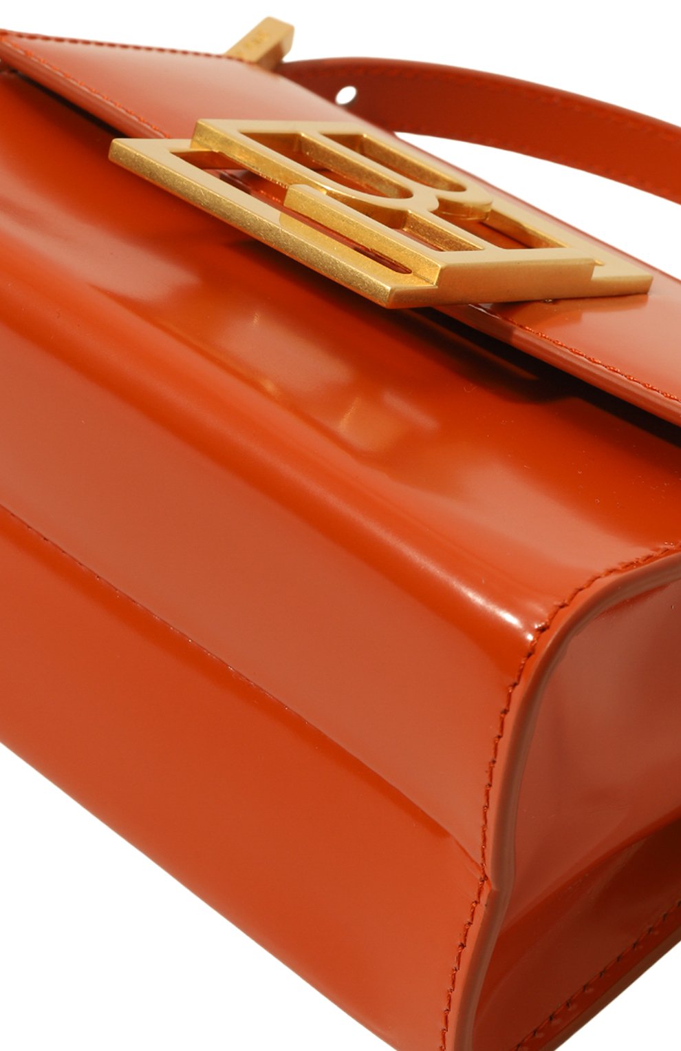 Женская сумка fran BY FAR оранжевого цвета, арт. 23PFFRN0BUGWSMA | Фото 3 (Сумки-технические: Сумки top-handle; Материал: Натуральная кожа; Материал сплава: Проставлено; Размер: mini; Драгоценные камни: Проставлено)