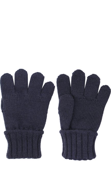 Детские шерстяные перчатки DOLCE & GABBANA темно-синего цвета, арт. 0131/LB5A94/LK5S8 | Фото 2 (Материал: Шерсть, Текстиль; Статус проверки: Проверена категория, Проверено)