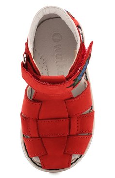 Детские кожаные сандалии WALKEY красного цвета, арт. Y1B4-40666-0121 | Фото 4 (Материал внутренний: Натуральная кожа)