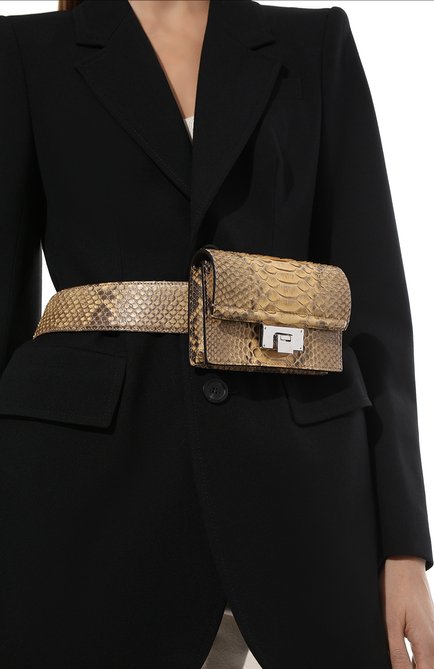 Женская поясная сумка RALPH LAUREN коричневого цвета, арт. 408847208/PRET | Фото 2 (Материал: Экзотическая кожа; Размер: mini; Стили: Классический)