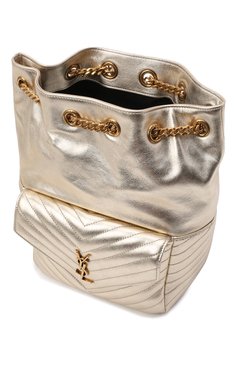 Женский рюкзак joe SAINT LAURENT золотого цвета, арт. 672609/AAAA0 | Фото 5 (Размер: medium; Материал: Натуральная кожа; Стили: Кэжуэл)