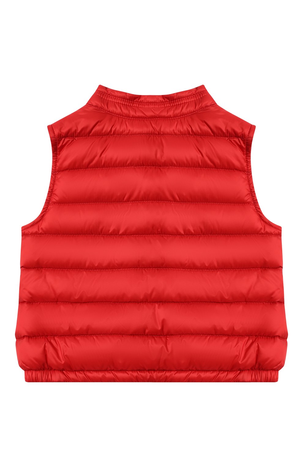 Детского пуховый жилет MONCLER красного цвета, арт. H1-951-1A000-33-C0401 | Фото 2 (Кросс-КТ НВ: Верхняя одежда-одежда, Утепленные жилеты)