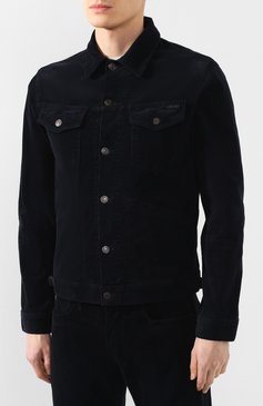 Мужская хлопковая куртка TOM FORD темно-синего цвета, арт. BUJ19/TFD111 | Фото 3 (Кросс-КТ: Куртка, Ветровка; Рукава: Длинные; Региональные ограниче ния белый список (Axapta Mercury): RU; Материал внешний: Хлопок; Мужское Кросс-КТ: Верхняя одежда; Длина (верхняя одежда): Короткие; Статус проверки: Проверена категория)