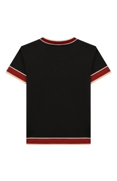 Детская хлопковая футболка DOLCE & GABBANA черного цвета, арт. L4JTBL/G7WG0/2-6 | Фото 2 (Рукава: Короткие; Материал внешний: Хлопок; Мальчики Кросс-КТ: Футболка-одежда)