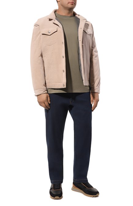 Мужская куртка из хлопка и кашемира BRUNELLO CUCINELLI светло-бежевого цвета, арт. MQ4356880 | Фото 2 (Рукава: Длинные; Материал внешний: Хлопок; Драгоценные камни: Проставлено; Материал сплава: Проставлено; Длина (верхняя одежда): Короткие)