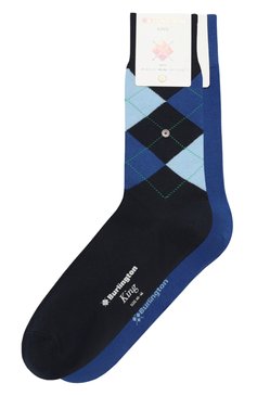 Мужские комплект из двух пар носков BURLINGTON синего цвета, арт. 21404 | Фото 1 (Материал сплава: Проставлено; Кросс-КТ: Носки; Нос: Не проставлено; Материал внешний: Хлопок)