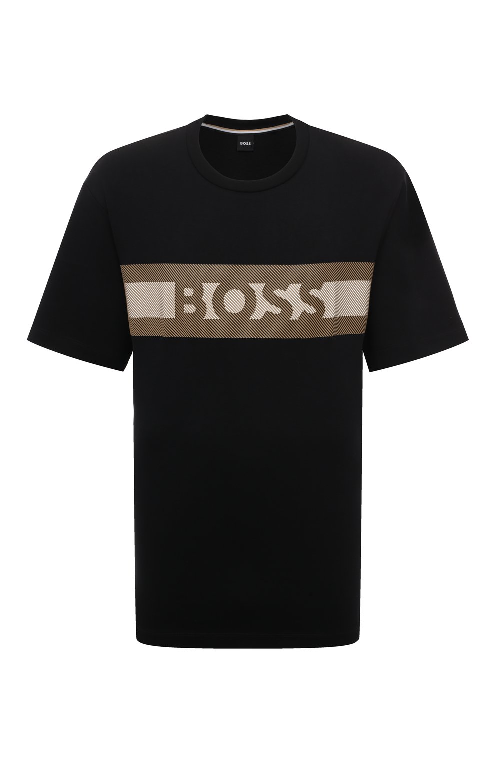 Хлопковая футболка BOSS 50495687, цвет чёрный, размер 50
