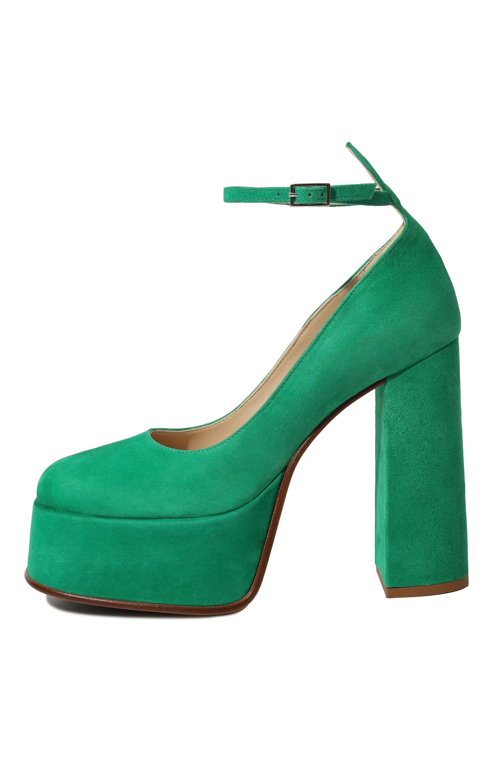Женские замшевые туфли MATTIA CAPEZZANI зеленого цвета, арт. W254/CAM0SCI0 | Фото 4 (Подошва: Платформа; Каблук высота: Высокий; Материал внутренний: Натуральная кожа; Каблук тип: Устойчивый; Материал внешний: Замша)