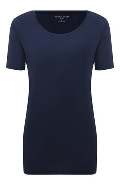 Женская футболка DEREK ROSE темно-синего цвета, арт. 1227-LARA001 | Фото 1 (Материал внешний: Синтетический материал; Женское Кросс-КТ: Футболка-белье)