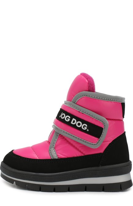 Детские утепленные сапоги с застежкой велькро JOG DOG розового цвета, арт. 13007R/TU0N0BALTIC0/23-28 | Фото 2 (Статус проверки: Проверено, Проверена категория; Кросс-КТ: полусапоги; Материал внутренний: Текстиль; Материал внешний: Текстиль)