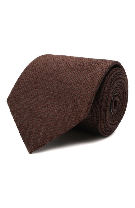 Мужской шелковый галстук BRIONI коричневого цвета, арт. 062I00/P1412 | Фото 1 (Материал: Шелк, Текстиль; Принт: Без принта; Региональные ограничения белый список (Axapta Mercury): RU)