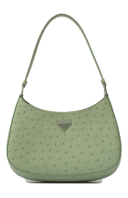 Женская сумка cleo PRADA зеленого цвета, арт. 1BC499-130-F0229-OOO | Фото 1 (Размер: medium; Сумки-технические: Сумки top-handle, Сумки через плечо)