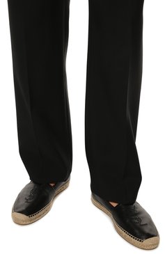 Мужские кожаные эспадрильи SAINT LAURENT черного цвета, арт. 509616/0AS00 | Фото 3 (Материал внутренний: Натуральная кожа)