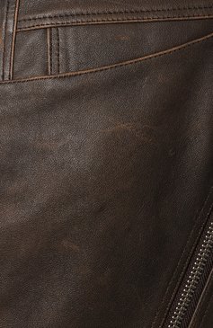 Женская кожаная куртка MANOKHI темно-коричневого цвета, арт. A00000985S | Фото 5 (Кросс-КТ: Куртка; Рукава: Длинные; Стили: Гламурный; Материал внешний: Натуральная кожа; Женское Кросс-КТ: Замша и кожа; Длина (верхняя одежда): Короткие; Материал подклада: Вискоза)