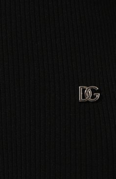 Женский шерстяной пуловер DOLCE & GABBANA черного цвета, арт. FXJ38T/JCVC3 | Фото 5 (Материал внешний: Шерсть; Рукава: Длинные; Длина (для топов): Стандартные; Материал сплава: Проставлено; Женское Кросс-КТ: Пуловер-одежда; Драгоценные камни: Проставлено; Стили: Кэжуэл)