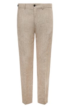 Мужские льняные брюки PAUL&SHARK бежевого цвета, арт. 23414041 | Фото 1 (Длина (брюки, джинсы): Стандартные; Случай: Повседневный; Материал внешний: Лен; Стили: Кэжуэл)
