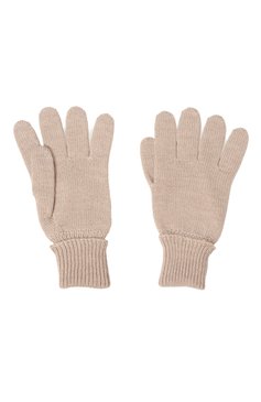 Детские шерстяные перчатки IL TRENINO темно-бежевого цвета, арт. CL-4055/J | Фото 2 (Материал: Текстиль, Шерсть; Материал сплава: Проставлено; Нос: Не проставлено)