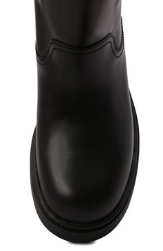 Женские кожаные полусапоги MIU MIU черного цвета, арт. 5U613D-3AQP-F0002-045 | Фото 6 (Подошва: Платформа; Каблук высота: Низкий; Высота голенища: Высокие; Каблук тип: Устойчивый; Материал утеплителя: Без утеплителя; Женское Кросс-КТ: Челси-ботинки)