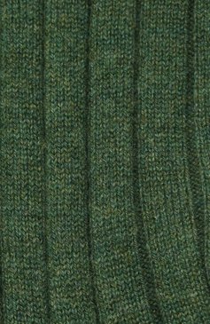 Женские кашемировые носки LORO PIANA зеленого цвета, арт. FAF8553 | Фото 2 (Материал внешний: Шерсть, Кашемир; Материал сплава: Проставлено, Проверено; Нос: Не проставлено; Статус проверки: Проверено, Проверена категория)