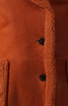 Женская дубленка CHLOÉ оранжевого цвета, арт. CHC19ACM28204 | Фото 5 (Женское Кросс-КТ: Мех; Рукава: Длинные; Материал внешний: Натуральный мех; Длина (верхняя одежда): До колена; Статус проверки: Проверена категория)