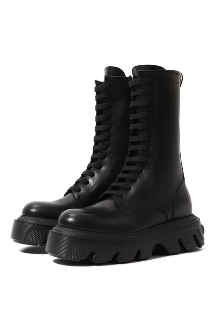 Женские кожаные ботинки generation c CASADEI черного цвета, арт. 2R399W040NC15119000 | Фото 1 (Материал сплава: Проставлено; Драгоценные камни: Проставлен о; Материал внутренний: Натуральная кожа; Подошва: Платформа)
