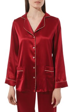 Женская шелковая пижама PRIMROSE бордового цвета, арт. 1W.502RB.S015 | Фото 3 (Материал внешний: Шелк; Материал сплава: Проставлено; Нос: Не проставлено)