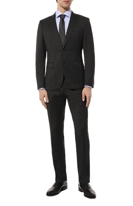 Мужской шерстяной костюм BOSS темно-серого цвета по цене 99250 руб., арт. 50502439 | Фото 1