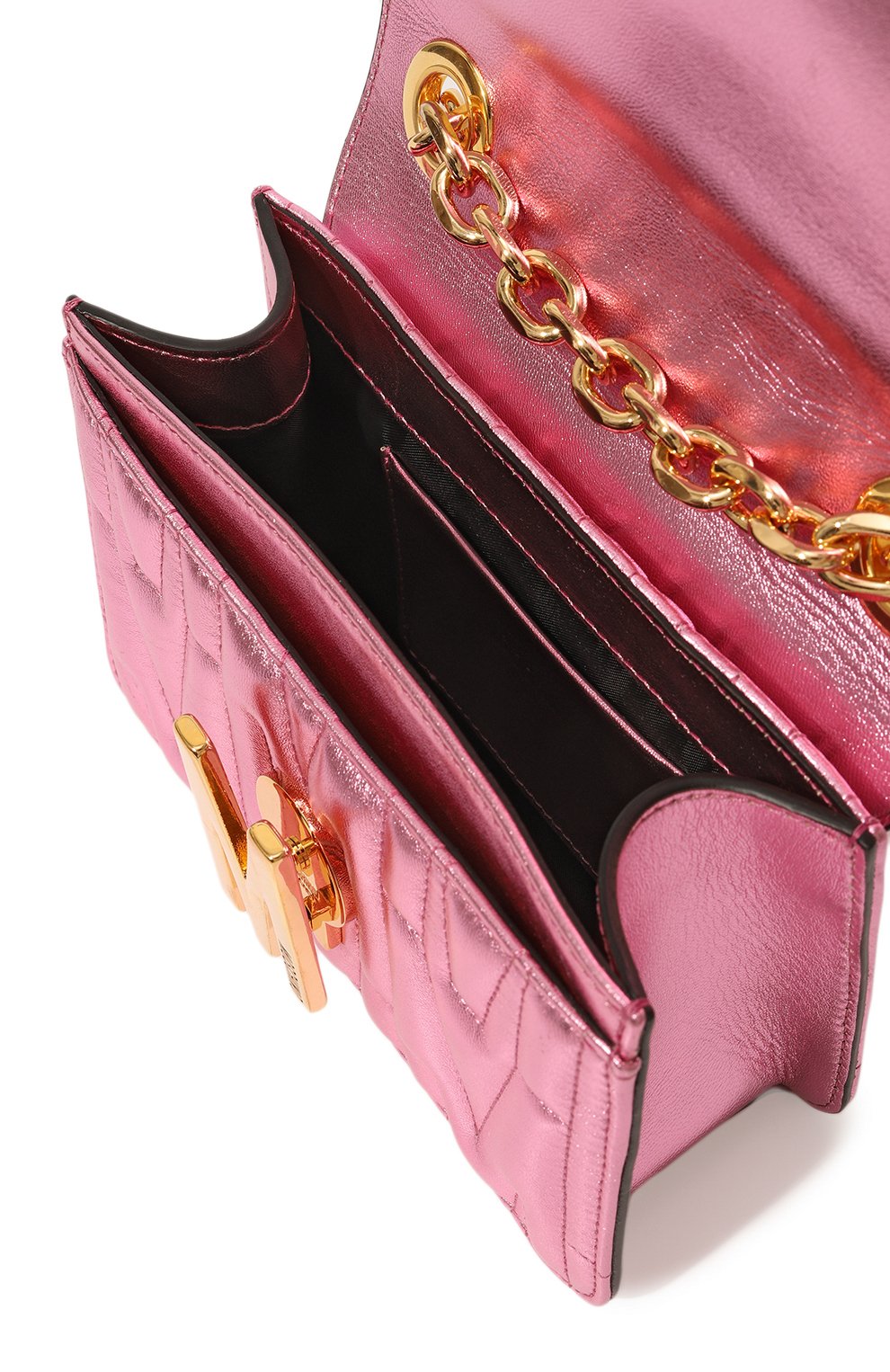 Женская сумка MOSCHINO розового цвета, арт. 2317 A7306/8011 | Фото 5 (Сумки-технические: Сумки через плечо; Материал: Натуральная кожа; Ра змер: mini; Ремень/цепочка: На ремешке)