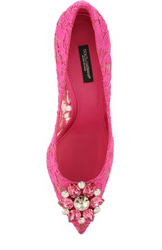 Женские текстильные туфли rainbow lace DOLCE & GABBANA фуксия цвета, арт. CD0101/AL198 | Фото 5 (Материал внешний: Текстиль; Каблук высота: Высокий; Материал внутренний: Натуральная кожа, Текстиль; Каблук тип: Шпилька; Статус проверки: Проверено, Проверена категория; Подошва: Плоская; Длина стельки: 19,1, 22,8, 23,4, 24,1, 24,8, 25,4, 26,1)