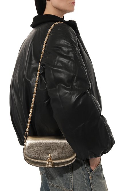 Женская сумка mila MICHAEL MICHAEL KORS золотого цвета, арт. 30F3GIMM1M | Фото 2 (Материал сплава: Проставлено; Материал: Натуральная кожа; Драгоценные камни: Проставлено; Размер: small)