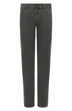 Мужские джинсы CANALI серого цвета, арт. 91700/PD00018 | Фото 1 (Силуэт М (брюки): Прямые; Кросс-КТ: Деним; Длина (брюки, джинсы): Стандартные; Материал внешний: Хлопок, Деним)
