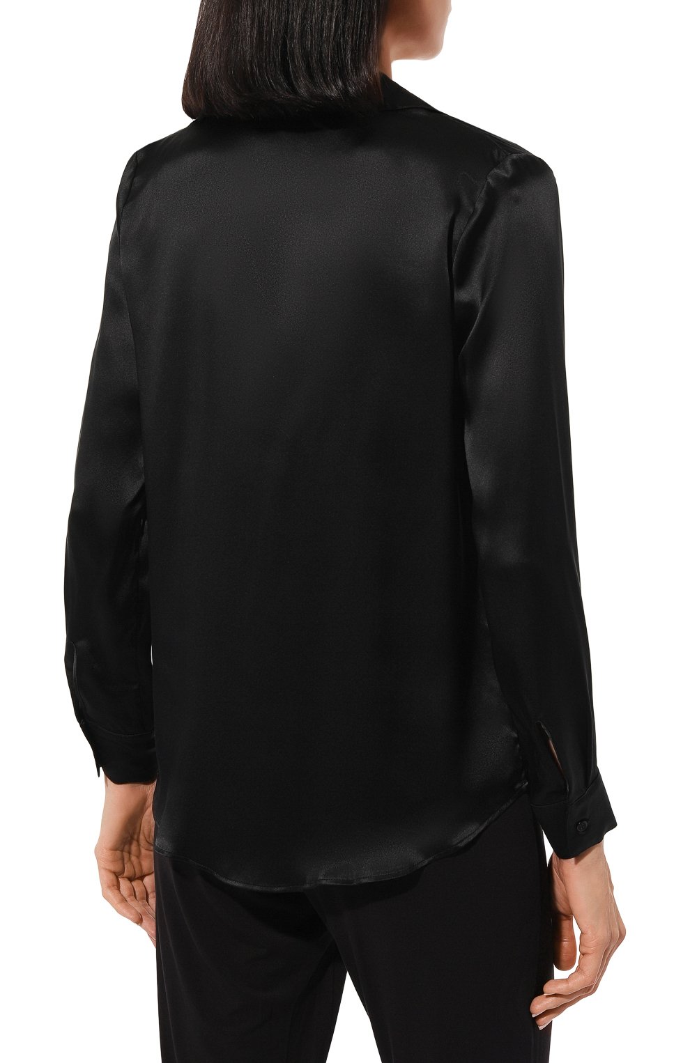Женская шелковая рубашка AUBADE черного цвета, арт. QS44 | Фото 4 (Материал внешний: Шелк; Материал сплава: Проставлено; Нос: Не проставлено; Женское Кросс-КТ: Блуза-белье)