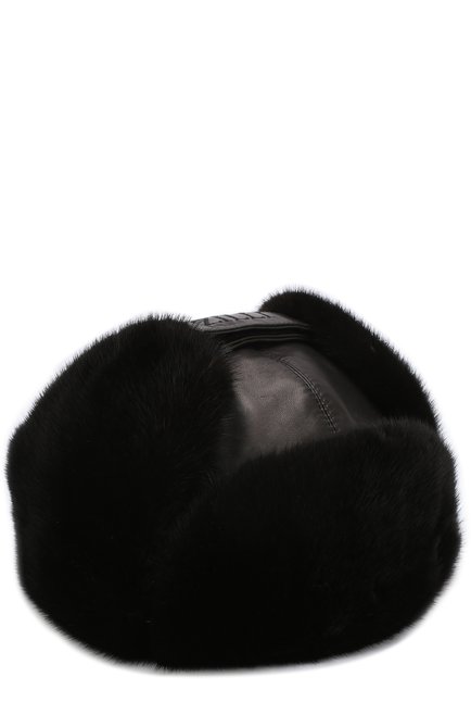 Мужская кожаная шапка-ушанка с меховой отделкой ZILLI темно-синего цвета, арт. MHQ-0RS00-01005/1002 | Фото 1 (Материал: Натуральный мех, Натуральная кожа)