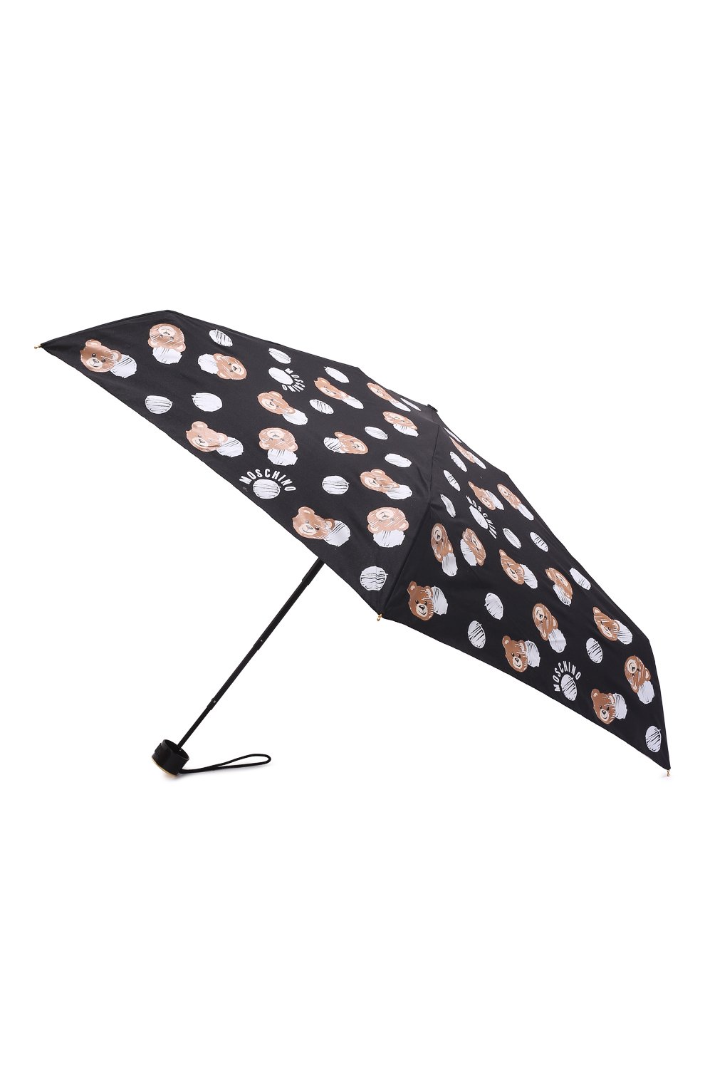 Женский складной зонт MOSCHINO черного цвета, арт. 8202-SUPERMINI | Фото 2 (Материал: Текстиль, Синтетический материал, Металл)