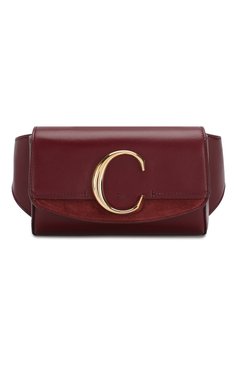 Женская поясная сумка chloé c CHLOÉ бордового цвета, арт. CHC19US195A37 | Фото 1 (Материал: Натуральная кожа; Стили: Классический; Размер: mini)