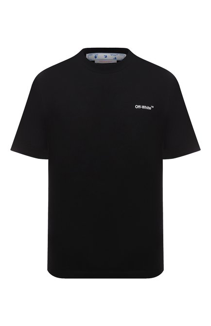 Женская хлопковая футболка OFF-WHITE черного цвета по цене 42550 руб., арт. 0WAA049C99JER001 | Фото 1